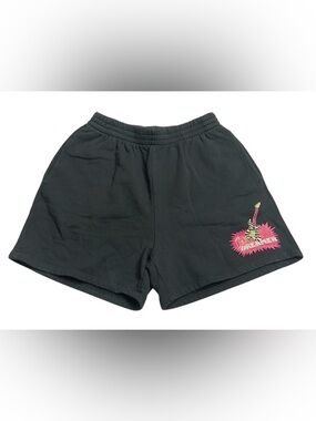 Daydreamer Guitar Shop Black & Pink Lounge Shorts Size Medium Cotton